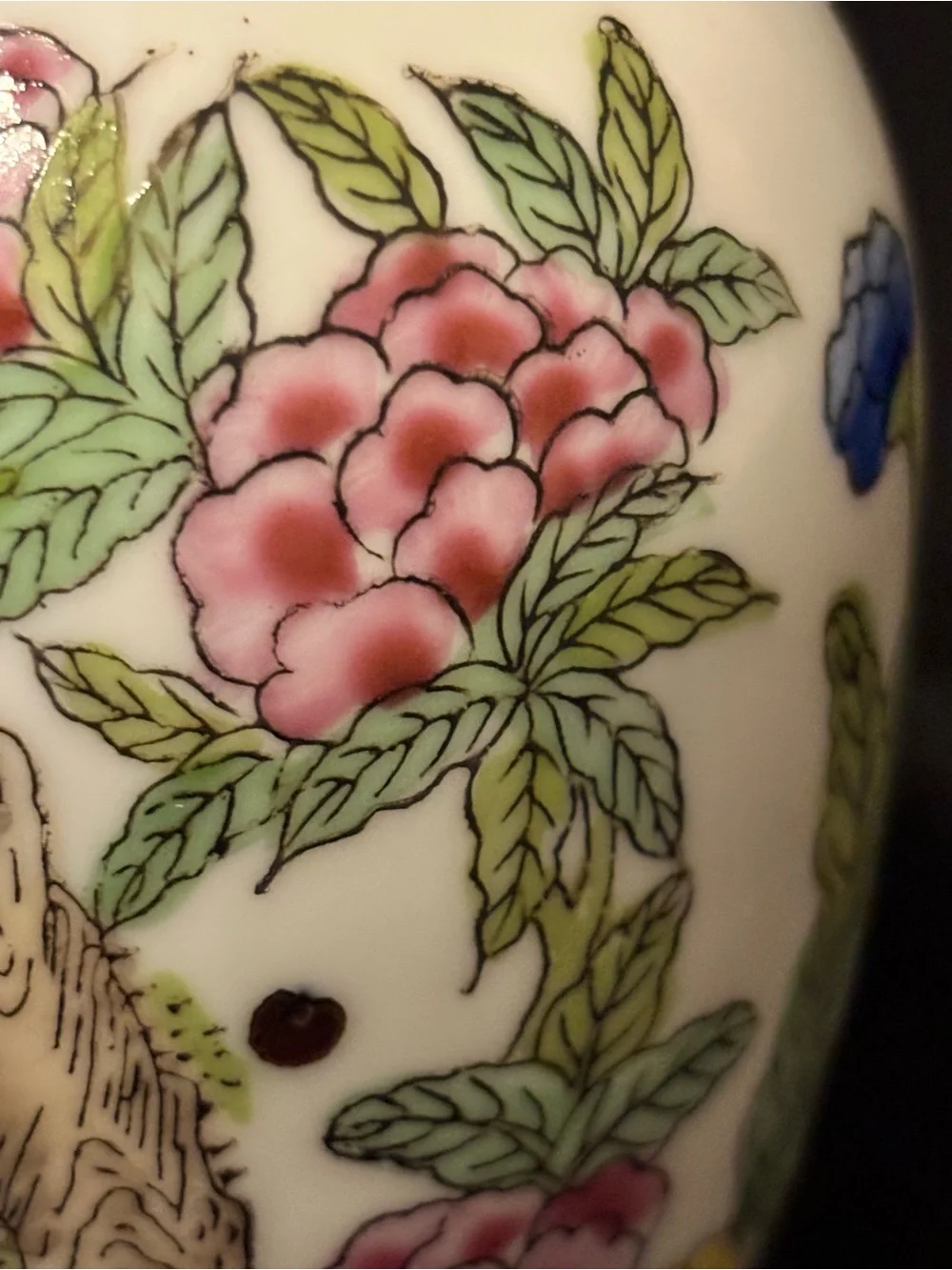 Vintage Chinese Ceramic Floral Vase